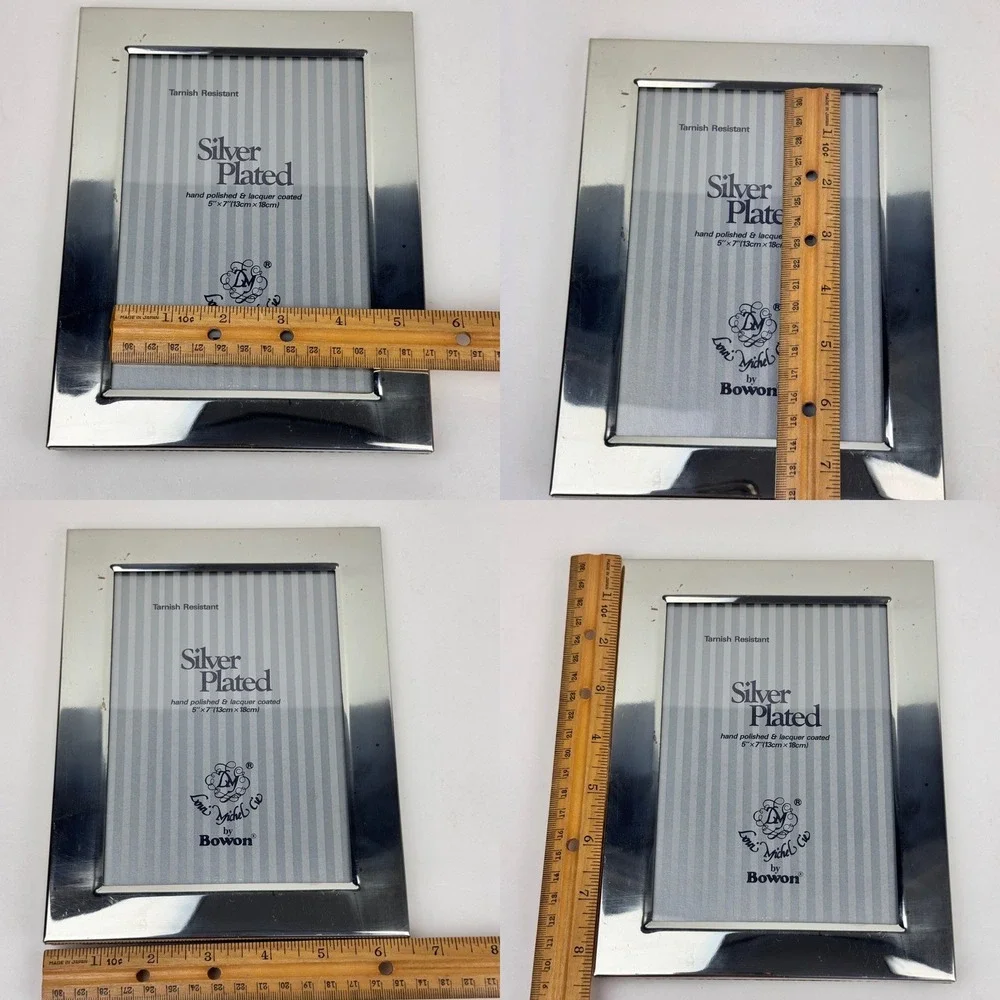 Vtg Loui Michel ep Silver Plated 5x7 inch Picture Frame Bowon Discolored READ
